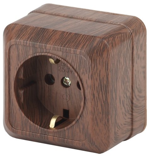 Розетка с заземлением накладная Эра Intro Quadro 1-м. венге фото Розетка с заземлением накладная Эра Intro Quadro 1-м. венге картинка